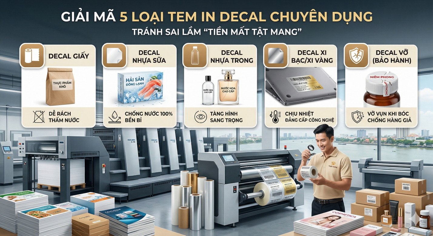 Giải mã 5 loại tem in decal chuyên dụng chuyên nghiệp